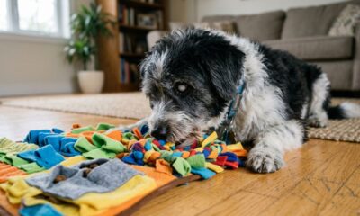Cão idoso e cego se emociona ao ganhar seu primeiro brinquedo aos 13 anos