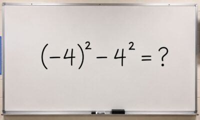 Professores de matemática explicam por que quase todo mundo erra essa conta: (−4)² − 4²
