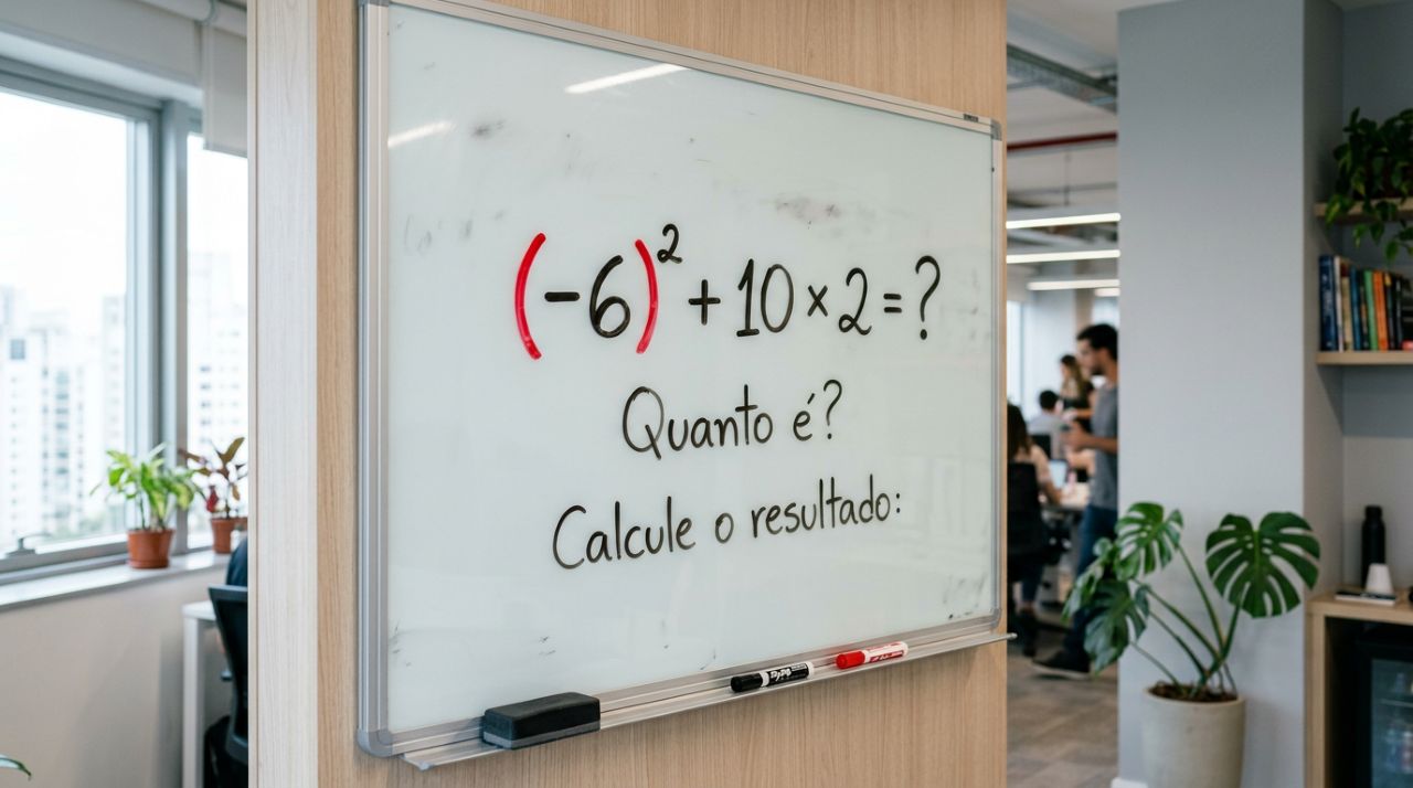 Professores de matemática explicam por que quase todo mundo erra essa conta: (−6)² + 10 × 2
