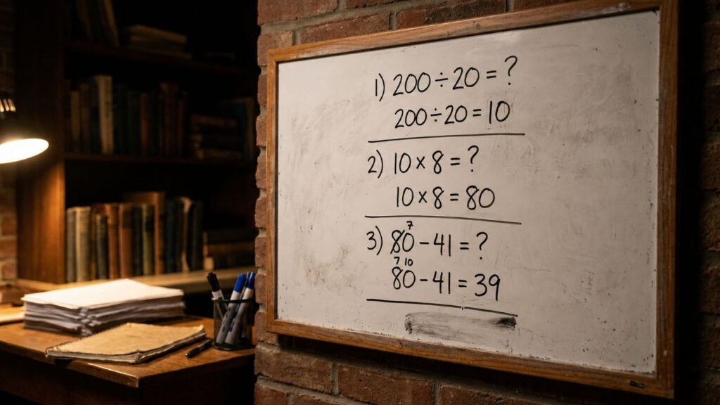 Apenas 47% das pessoas acertam esta conta: você consegue resolver 200 ÷ 20 × 8 − 41?