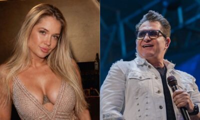 Larissa Ferrari e Marrone, em fotos separadas, a mulher sorrindo, o homem de óculos escuros