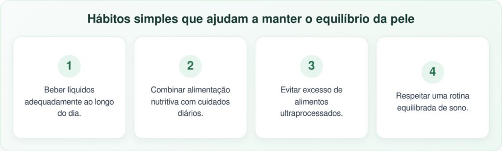 Alimentação para pele hidratada mostra como nutrientes ajudam no viço e na elasticidade