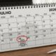 Calendário marcando 28 de julho de 2026 como feriado estadual, com a inscrição "Feriado Estadual – Adesão do Maranhão à Independência do Brasil" e o Palácio dos Leões ao fundo