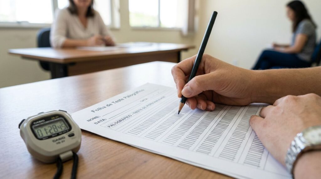 Psicólogos usam o teste palográfico para medir atenção, ritmo e controle na avaliação da CNH: somente 36% dos candidatos conseguem passar