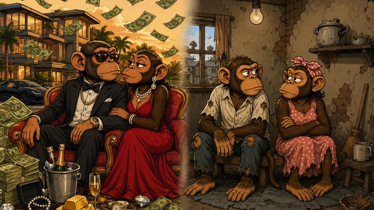 Provérbio africano do dia: “Quando você se casa com um macaco por sua riqueza, o dinheiro vai embora, mas o macaco permanece.” Uma reflexão sobre relações por interesse