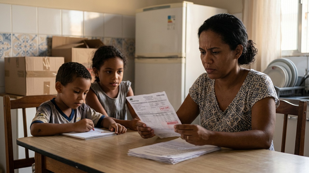 Mãe se muda com dois filhos para uma casa alugada, encontra dívida de luz de R$ 2.400 e distribuidora exige pagamento antes de colocar a conta no nome dela