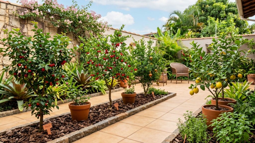 8 árvores frutíferas com raízes que não danificam o piso do quintal e são perfeitas para espaços pequenos