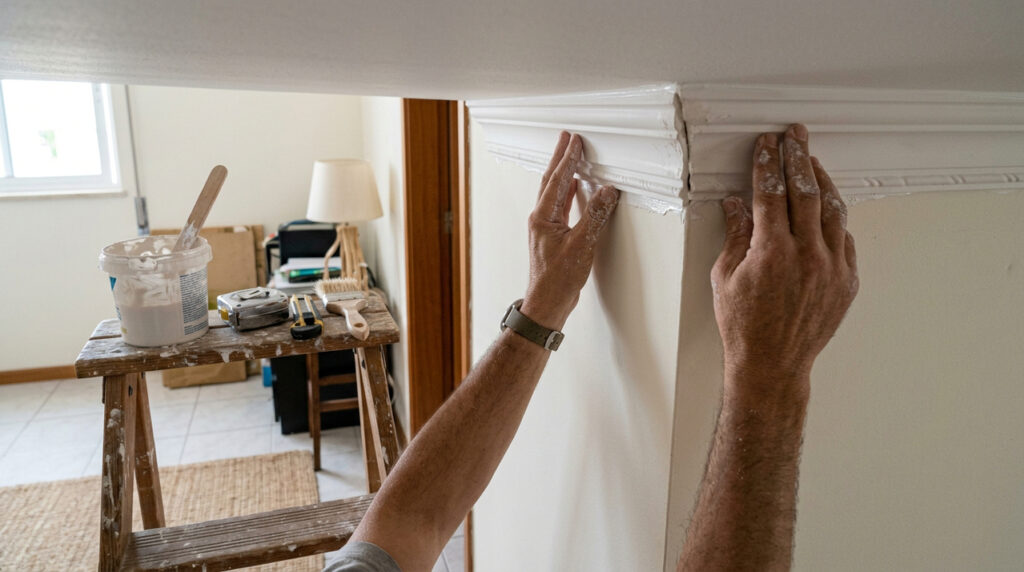Como fazer uma moldura de gesso simples no teto e deixar sala ou quarto mais elegante