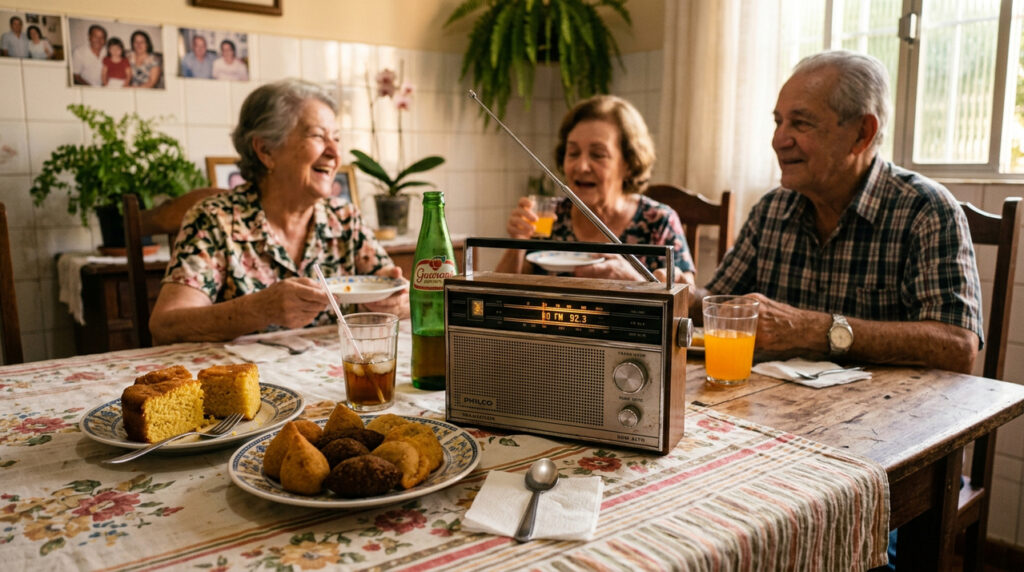 Festas simples com música no rádio marcavam a infância e reuniam todo mundo sem precisar de muito