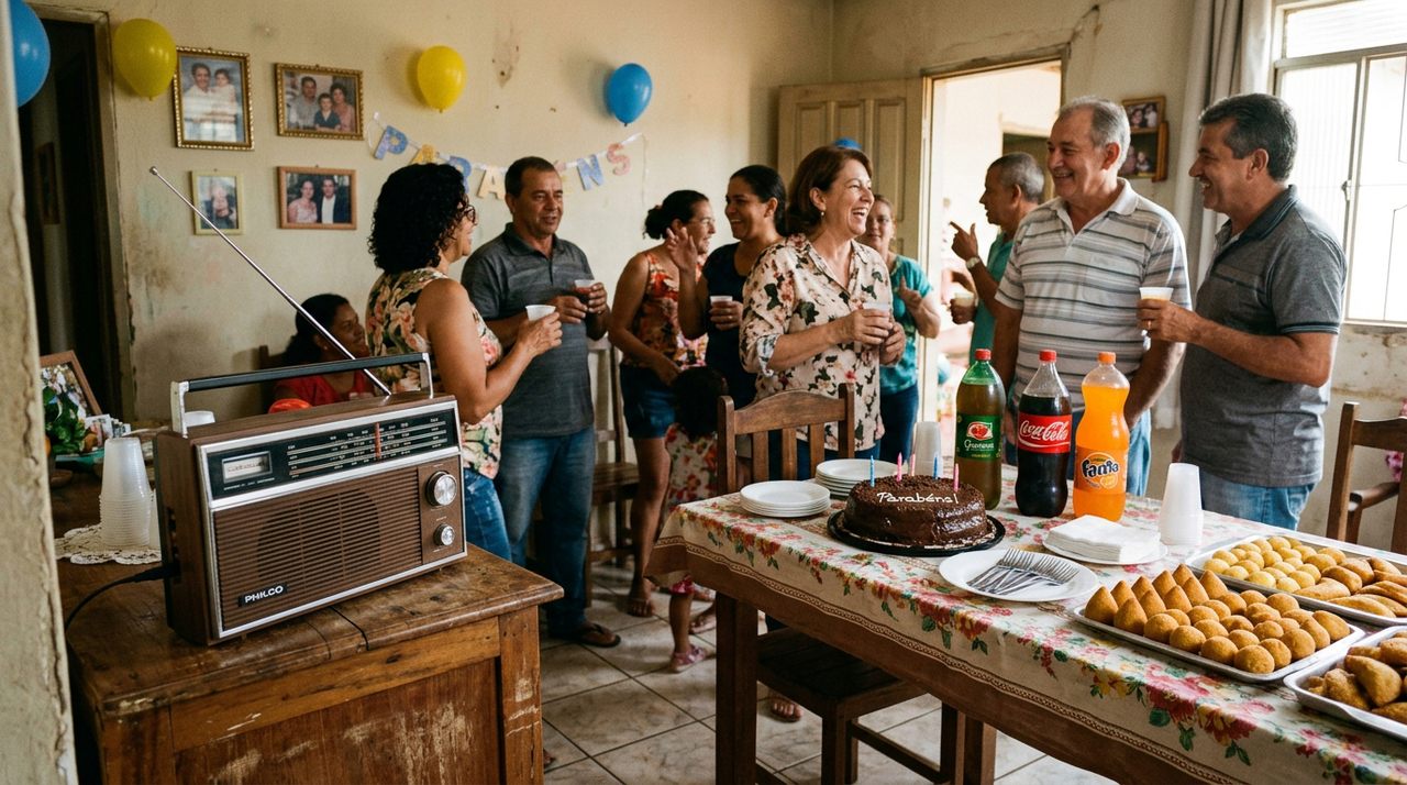 Festas simples com música no rádio marcavam a infância e reuniam todo mundo sem precisar de muito