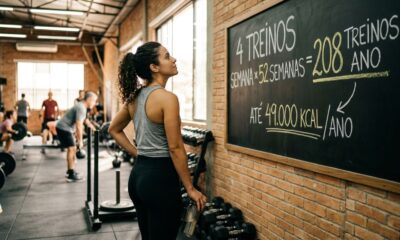 Musculação 4 vezes por semana pode queimar até 49 mil calorias por ano, dizem especialistas