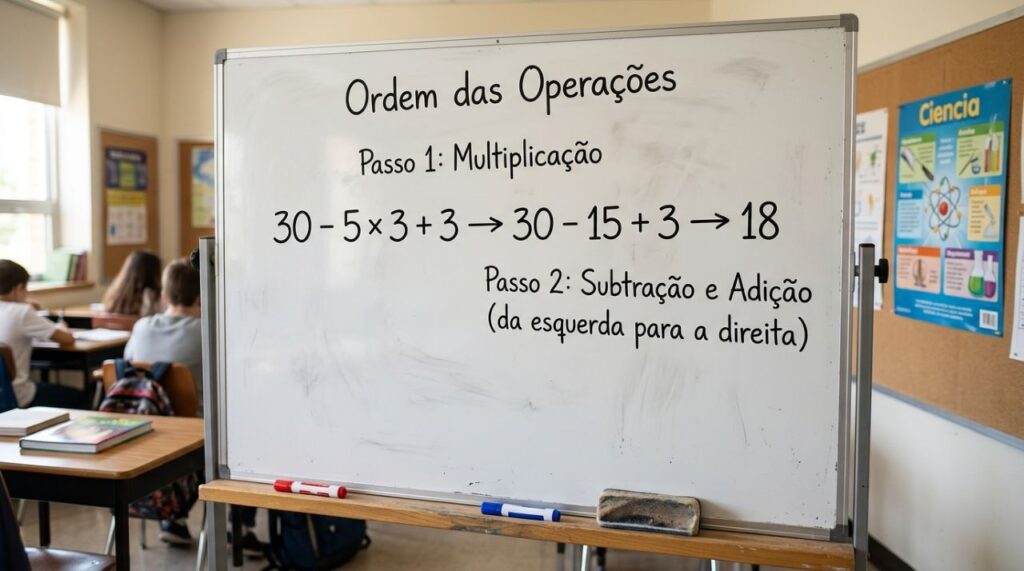 Professores de matemática confirmam: 7 em cada 10 alunos erram essa conta simples 30 - 5 × 3 + 3