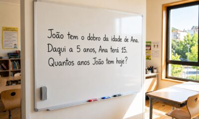O teste de raciocínio que engana no detalhe: João tem o dobro da idade de Ana. Daqui a 5 anos, Ana terá 15. Quantos anos João tem hoje?