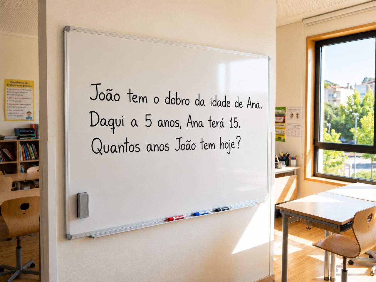 O teste de raciocínio que engana no detalhe: João tem o dobro da idade de Ana. Daqui a 5 anos, Ana terá 15. Quantos anos João tem hoje?
