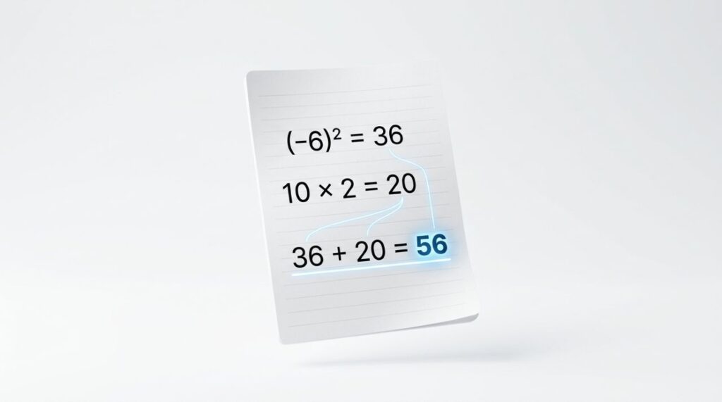 Professores de matemática explicam por que quase todo mundo erra essa conta: (−6)² + 10 × 2