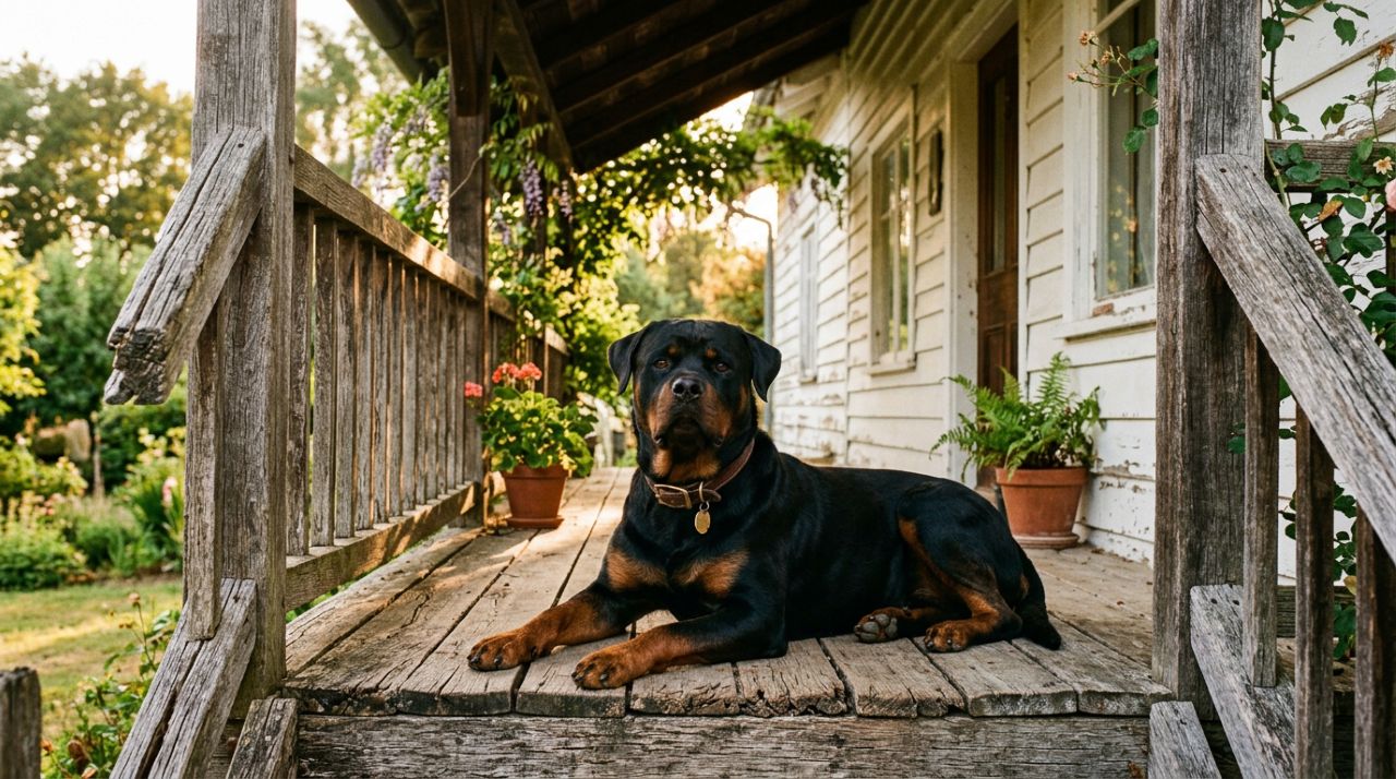 Mulher chega em casa e encontra cachorro enorme na varanda, então percebe o que estava acontecendo