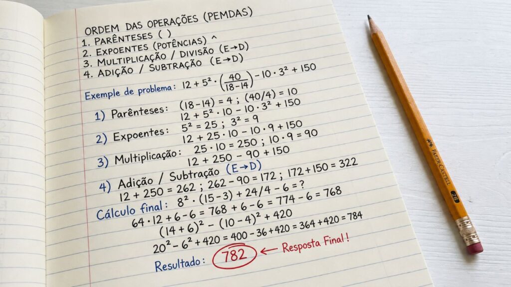 A conta que engana quem responde rápido e desafia você a resolver 28² − 96 ÷ 12 + 6