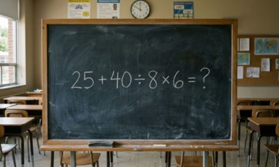 O cálculo 25 + 40 ÷ 8 × 6 parece fácil, mas poucos acertam de primeira