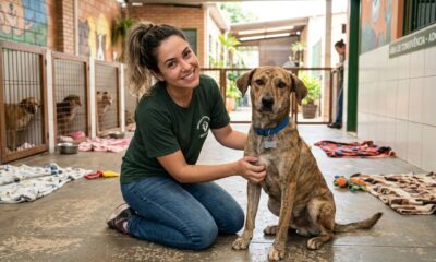 Após anos trancado, cachorro surpreende por continuar tão amoroso