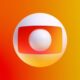 Logo 3D da Rede Globo, esfera branca com recorte vermelho em fundo degradê