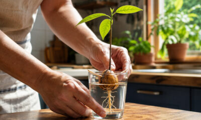 Como plantar abacate em vaso usando apenas o caroço da fruta: o passo a passo do enraizamento com palitos e água