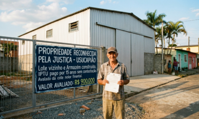 Morador paga IPTU de terreno vizinho por 15 anos sem avisar ninguém, constrói galpão e ganha propriedade avaliada em R$ 900 mil no tribunal