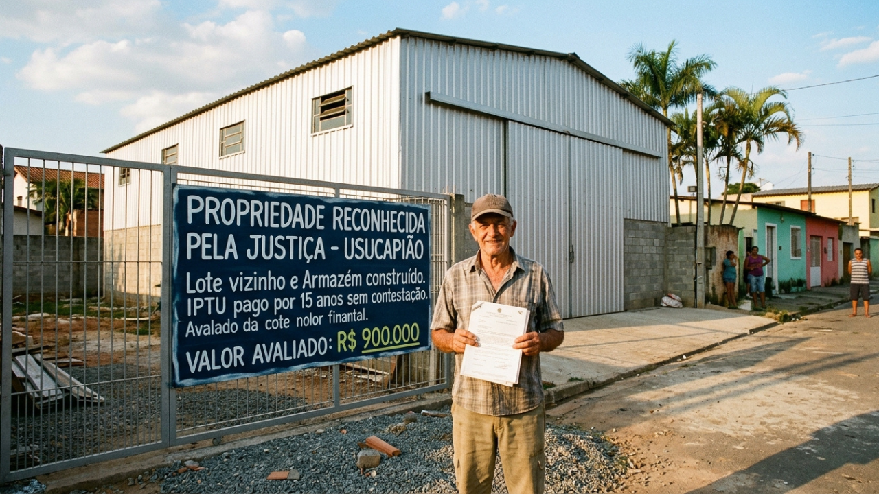 Morador paga IPTU de terreno vizinho por 15 anos sem avisar ninguém, constrói galpão e ganha propriedade avaliada em R$ 900 mil no tribunal