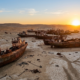 O lago que já foi 4º maior do mundo secou e virou um deserto de navios fantasmas enferrujados na Ásia Central