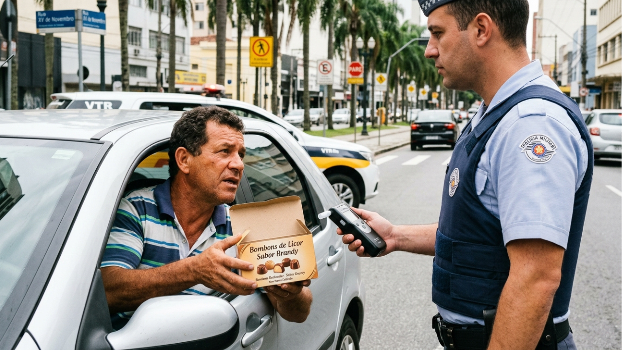 Motorista recusa teste do bafômetro alegando bombom de conhaque, perde recurso no Detran e paga multa de R$ 2.934 com CNH suspensa por 12 meses
