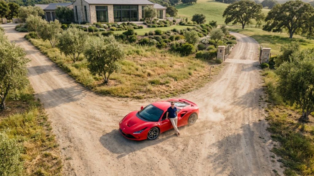 Dono de Ferrari de R$ 3 milhões registra carro em sítio sem asfalto para fugir de IPVA, estado prova fraude com drones e apreende o esportivo