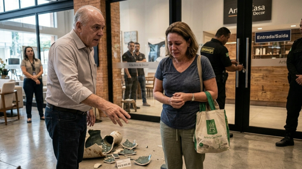 Cliente quebra escultura de R$ 8 mil sem querer, segurança tranca portas da loja e juiz anula a dívida enquadrando como cárcere privado