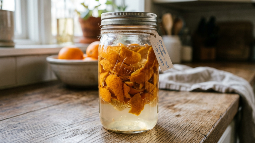 Mergulhar cascas de laranja no vinagre branco, para que serve e o que acontece com a gordura do fogão na hora da faxina