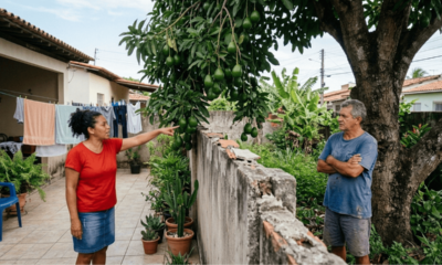 Vizinha exige metade dos abacates dos galhos avançados para o seu quintal, dono da árvore recusa e lei garante que a fruta caída é de quem pegou