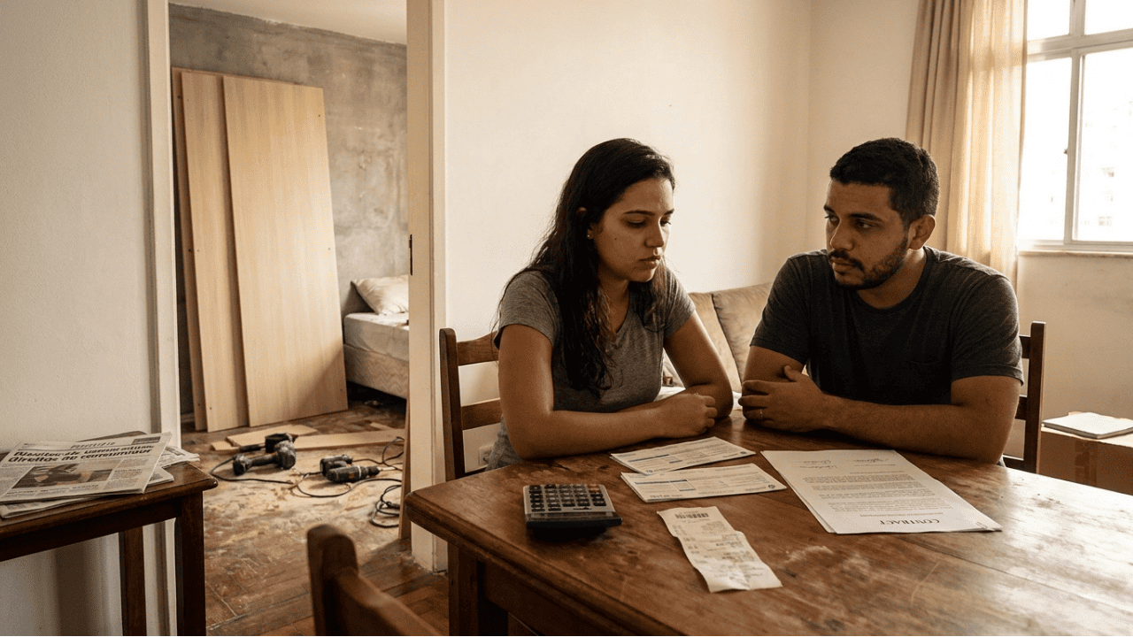 Noivos compram quarto planejado por R$ 8.500 em 24 boletos de R$ 354, montagem atrasa 60 dias da data do contrato e eles exigem o cancelamento da compra e devolução da entrada sem pagar multa