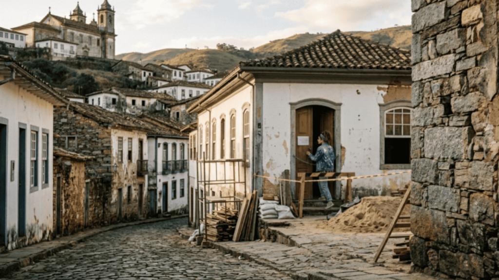 Jovem reforma casa de 95 anos em vila colonial de 1580, escava o chão para modernizar e perde acesso ao imóvel após encontrar ruínas do século XVI no subsolo