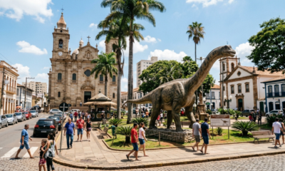 A "Terra dos gigantes" reúne fósseis de dinossauros de 27 metros, a maior feira de zebu do mundo e a memória de Chico Xavier