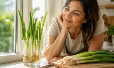 Como plantar cebolinha sem gastar nada reaproveitando a raiz que sobra do maço da feira