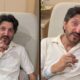 Homem branco de meia-idade, Lito Sousa, em cadeira médica, atadura no braço, fazendo 'joinha'