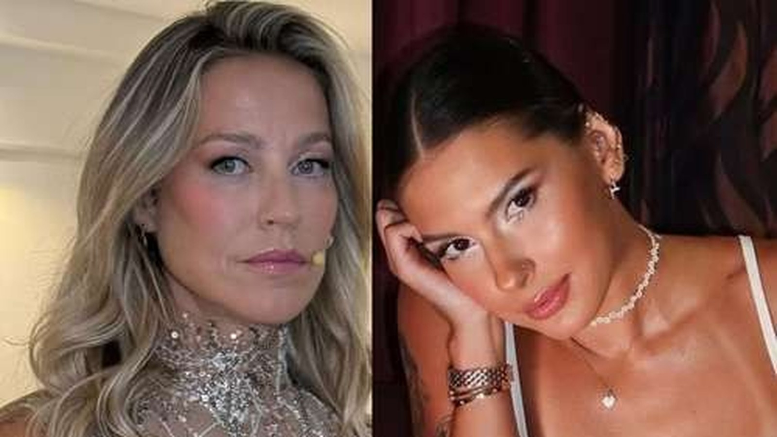 Luana Piovani, cabelo loiro, e Ana Castela, cabelo escuro, em fotos separadas