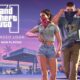 Logotipo GTA VI, Netflix. Protagonistas Lucia e Jason com bandanas, arma, posto gasolina