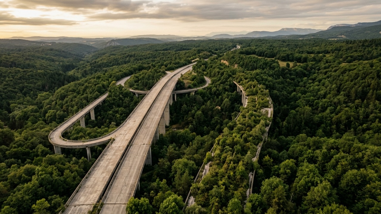 Há mais de 10 anos, pistas de concreto pagas com milhões em dinheiro público permanecem esquecidas no meio de uma floresta sem nunca terem sido usadas