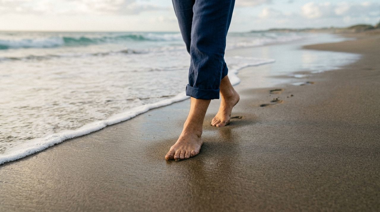 Especialistas revelam se caminhar na areia seca ou molhada faz mais bem ao corpo e qual opção oferece menos riscos