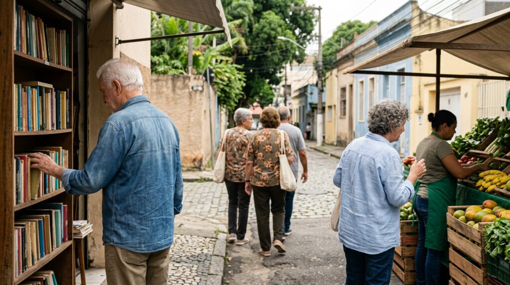 Estudo após estudo sobre a solidão após os 60 anos aponta para a mesma conclusão. As pessoas que se sentem menos sozinhas não são as que têm as agendas mais cheias ou as que recebem mais visitas. São as que mantêm alguns lugares onde ainda é permitido aparecer sem motivo
