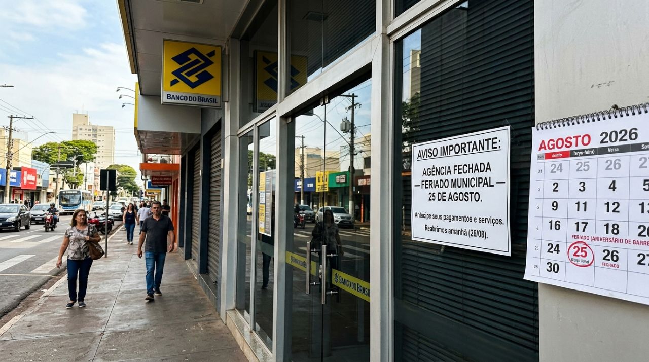 Bancos, escolas e repartições fecham nesta terça-feira, 25 de agosto, e serviços devem ser antecipados