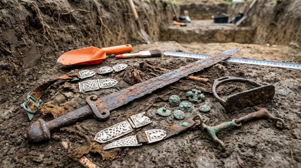 A espada de ferro de 1.300 anos encontrada em um túmulo de guerreiro que revelou armas, joias e detalhes sobre os antigos ávaros