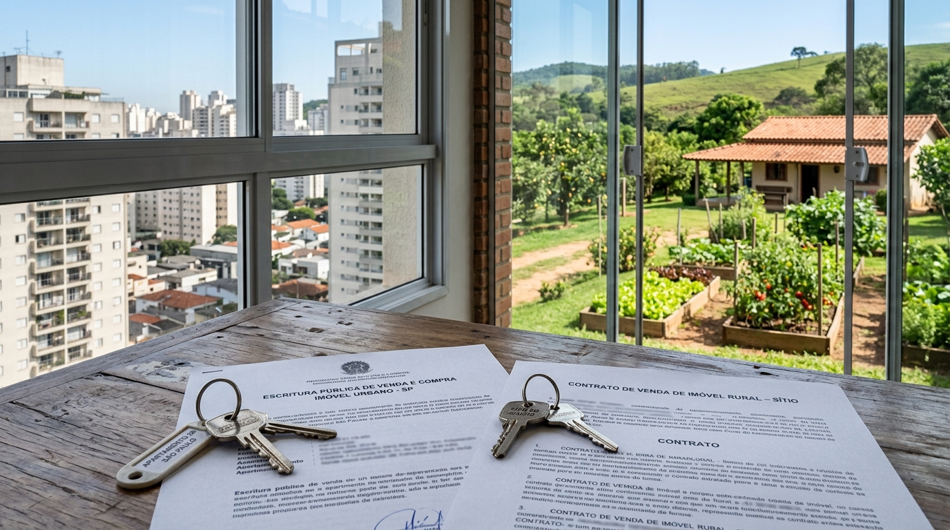 Mulher vende o apartamento em São Paulo, compra um sítio no interior por 60% do valor e ainda sobra dinheiro para a reforma, troca 2 horas diárias de trânsito por uma horta no quintal e vê o custo de vida cair pela metade