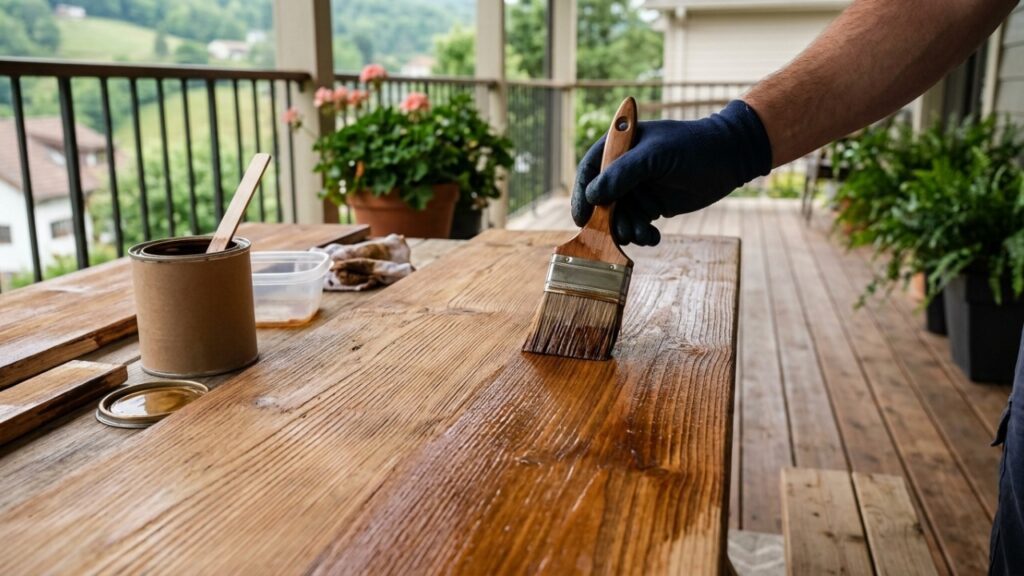 Como fazer uma mesa grande de madeira para varanda e transformar o espaço em uma área mais confortável para receber família e amigos
