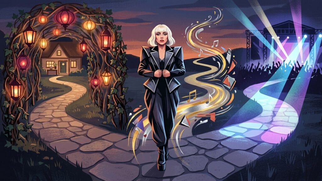 Frase do dia de Lady Gaga: “Algumas mulheres escolhem seguir os homens, e algumas mulheres escolhem seguir seus sonhos.” Uma mensagem sobre liberdade e realização pessoal