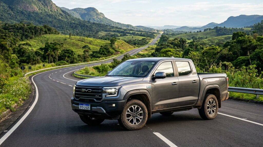 Picape híbrida chega com autonomia de 1.350 km e preço de cerca de R$ 289 mil