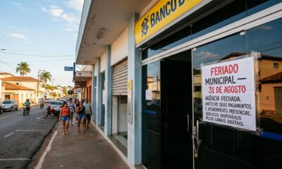 Segunda-feira, 31 de agosto, terá bancos, escolas e repartições fechados e mudanças no atendimento